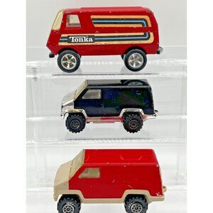 Vintage TONKA Van MADE IN THE USA Metal Tonka Corp lot of 3 -Vans 1978 Red Black